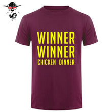 Load image into Gallery viewer, COOL new world hot FPS game Player unknown's Battlegrounds t shirts PUBG Winner Winner Chicken dinner t shirts