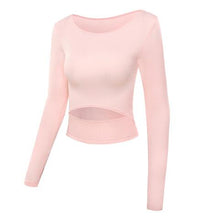 Load image into Gallery viewer, 2018 Women Gym White Yoga Crop Tops Yoga Shirts Long Sleeve Workout Tops Fitness Running Sport T-Shirts Training Yoga Sportswear