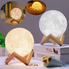 Load image into Gallery viewer, LED Night Light Magical Moon 3D USB Table Desk Moon Lamp Home Decor 8-20CM