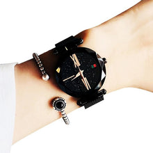 Load image into Gallery viewer, Women Wrist Quartz Watch Stars Pattern Pointer Digital Fashion Easy to read, Decoration Round Magnet Watch