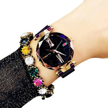 Load image into Gallery viewer, Women Wrist Quartz Watch Stars Pattern Pointer Digital Fashion Easy to read, Decoration Round Magnet Watch