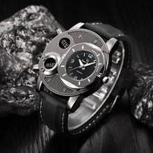Load image into Gallery viewer, Mens Military Quartz Wrist Watch Silicone Strap Big Face Time Zone Analog Display Compass Thermometer Decorative Dial Sport