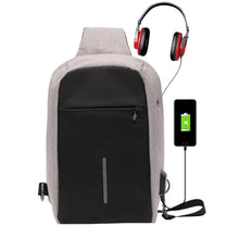 Load image into Gallery viewer, Teenagers Eulan Sling Bag, Anti Theft Chest Bag Crossbody Shoulder Business Backpack with USB Charging Port for Men Women Boy Girl Teenagers (Grey)
